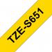 Brother P-Touch TZe Lam Tape Cassette 24mm x 8m Black on Yellow Tape TZES651 BA69270