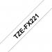 Brother P-Touch TZe Laminated Tape Cassette 9mmx8m Black/White Flexible ID Labelling Tape TZEFX221 BA69320