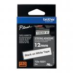 Brother P-Touch TZe Laminated Tape Cassette 12mm x 8m Black on White Tape TZES231 BA69559