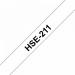 Brother HSe Heat Shrink Tube Tape Cassette 5.8mm x 1.5m Black on White HSE211 BA71919