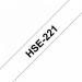 Brother HSE Label Tape 8.8mm x 1.5m Heat Shrink Black on White HSE221 BA71920