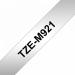 Brother P-Touch 9mm Black On Silver Labelling Tape TZEM921 BA75074