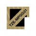 Brother P-Touch 12mm Black On Gold Labelling Tape TZEMPGG31 BA77019