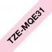 Brother P-Touch TZe Lam Tape Cassette 12mm x 4m Black on Pastel Pink TZEMQE31 BA77046