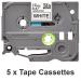 Brother Label Tape Black on White (Pack of 5) TZE231M5 BA80279