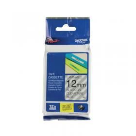 Brother P-Touch TZe Laminated Tape Cassette 12mm x 8m Black on Clear Tape TZE131 BA8090