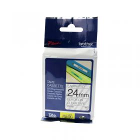 Brother P-Touch TZe Laminated Tape Cassette 24mm x 8m Black on Clear Tape TZE151 BA8117