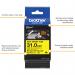 Brother Hse Heat Shrink Tube Tape Cassette 31.0mm x 1.5m Black on Yellow HSE661E BA82296