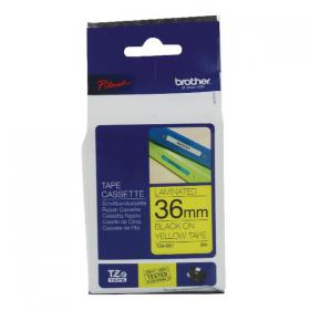 Brother P-Touch TZe Laminated Tape Cassette 36mm x 8m Black on Yellow Tape TZE661 BA9775