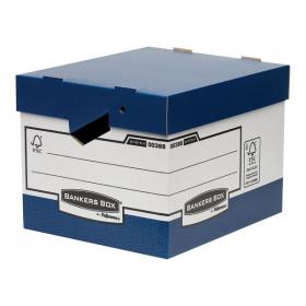 Fellowes Bankers Box Heavy Duty Blue and White Ergo Box (Pack of 10) 0038801 BB43597