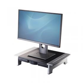 Fellowes Office Suites Standard Height Adjustable Monitor Stand BlackSilver 8031101 BB47097