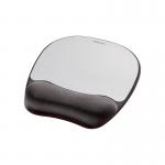 Fellowes Memory Mouse Pad with Wristrest BlackSilver 9175801 BB49780