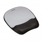 Fellowes Memory Mouse Pad with Wristrest Black/Silver 9175801 BB49780