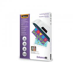 Fellowes Enhance80 Self Adhesive Laminating Pouch A4 160 Micron Total Gloss (Pack of 100) 53022 BB53022