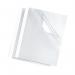 The photo shows a pack of 100 Fellowes Thermal Binding Covers in classic white. Each cover measures 3mm thick and features a sleek, professional design. Perfect for binding important documents like reports or presentations.
