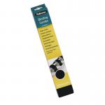 The picture shows a pack of 100 black Fellowes A4 plastic binding combs, each measuring 10mm in thickness. The combs are neatly arranged and stacked on top of each other, showcasing their durable and professional appearance. The combs feature the Fellowes branding and product name.