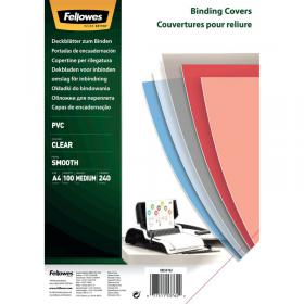 Fellowes Transparent Plastic Covers 240 Micron (Pack of 100) 53762 BB53762