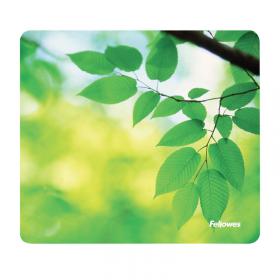 Fellowes Recycled Mouse Mat Leaf Print 5903801 BB54281