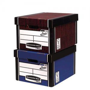 Image of Fellowes Bankers Box Premium Presto Classic Storage Box Woodgrain Pack