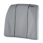 A photograph of Fellowes Footrests & Back Supports shows slimline back support in graphite color. The sleek design and sturdy construction is perfect for providing ergonomic support while working at a desk.