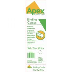 Cheap Stationery Supply of Fellowes Apex 6201001 White Plastic Comb 12mm 100pk Office Statationery