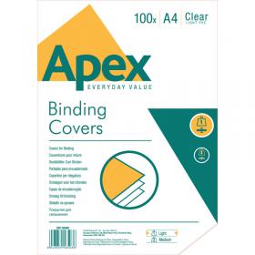 Fellowes Apex A4 Lightweight PVC Covers Clear (Pack of 100) 6500001 BB58503