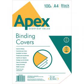 Fellowes Apex A4 Leatherboard Covers Black (Pack of 100) 6501001 BB58506