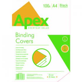 Fellowes Apex A4 Leatherboard Covers Black (Pack of 100) 6501001 BB58506