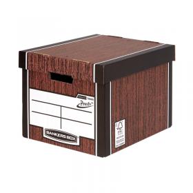 Bankers Box Woodgrain Tall Premium Storage Box (10 Pack) 7260501 BB725