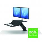 Fellowes Lotus Sit Stand Work Station Dual Screen Black 8081601 BB73583