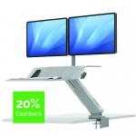 Fellowes Lotus Sit/Stand Workstation Dual Screen White 8081601 BB73704