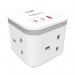 Fellowes Power Cube Type G UKIE 3 Sockets 1 USB-A + 2 USB-C Ports White 100137166 BB80665