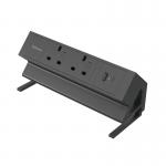 Fellowes Power Desk 2 Type G UKIE 2 Sockets 1 USB-A + 1 USB-C Port Black 100136987 BB80686