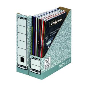 Image of Fellowes Bankers Box Prem Magazine File GreyWhite Pack of 10 186004