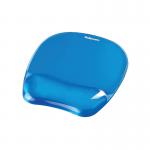 The Fellowes Mouse Mat in Blue features a stunning Crystal Gel design. The sleek, smooth surface provides comfortable support for your wrist while using your mouse. The vibrant blue color adds a pop of color to your desk setup.