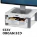 Fellowes Premium Monitor Riser Plus with Storage Drawer and Built In Copyholder White 9171302 BB91713