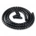 The photo shows a black Fellowes Cable Zip from their cable management line, with the Fellowes logo visible on the side. The zip appears to be made of durable material with a sleek design, perfect for keeping cords organized and untangled.