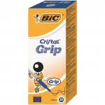 Bic Cristal Grip Ballpoint Pen Medium Blue (Pack of 20) 802801 BC00406