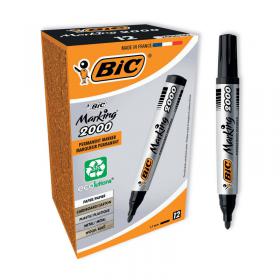 Bic 2000 Permanent Marker Bullet Tip Black (Pack of 12) 820915 BC01095