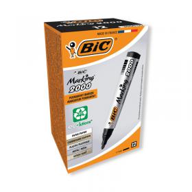 Bic 2000 Permanent Marker Bullet Tip Black (Pack of 12) 820915 BC01095
