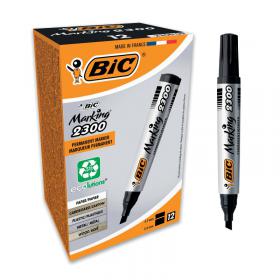 Bic 2300 Permanent Marker Chisel Tip Black (12 Pack) 820926 BC01099