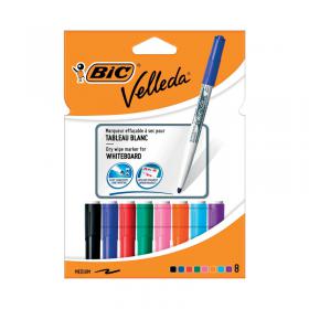 Bic Velleda 1741 Drywipe Marker Assorted (Pack of 8) 1199001748 BC01748