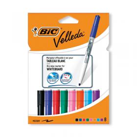 Bic Velleda 1741 Drywipe Marker Assorted (Pack of 8) 1199001748 BC01748