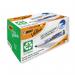 The picture shows a pack of 12 Bic Velleda 1701 Drywipe Markers in the color green. Each marker has a bullet tip and is designed for use on whiteboards. The Bic logo is visible on each pen.