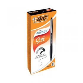 Bic Atlantis Premium Ballpoint Pen Medium Black (Pack of 12) 902133 BC07582