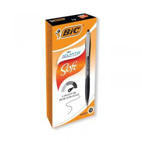 Bic Atlantis Premium Ballpoint Pen Medium Black (Pack of 12) 902133 BC07582
