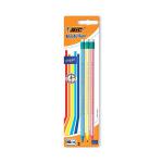 Bic Stripes HB Pencils Eraser Tip Assorted Blister (Pack of 3) 8902781 BC09372