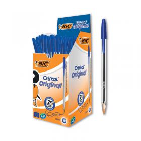 Bic Cristal Ballpoint Pen Medium Blue (Pack of 50) 837360 BC10001