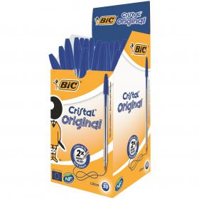 Bic Cristal Ballpoint Pen Medium Blue (Pack of 50) 837360 BC10001