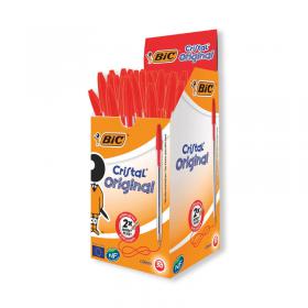Bic Cristal Ballpoint Pen Medium Red Pack of 50 8373612 BC10003